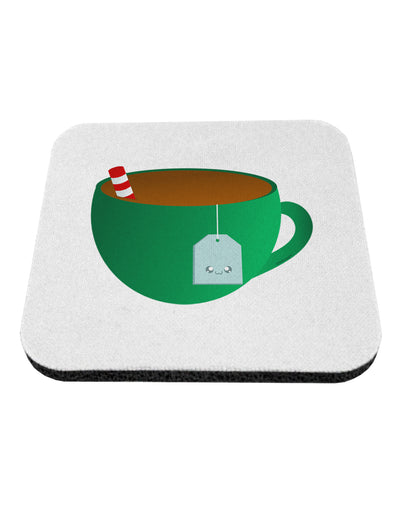 Cute Christmas Drink Hot Tea Coaster-Coasters-TooLoud-White-Davson Sales