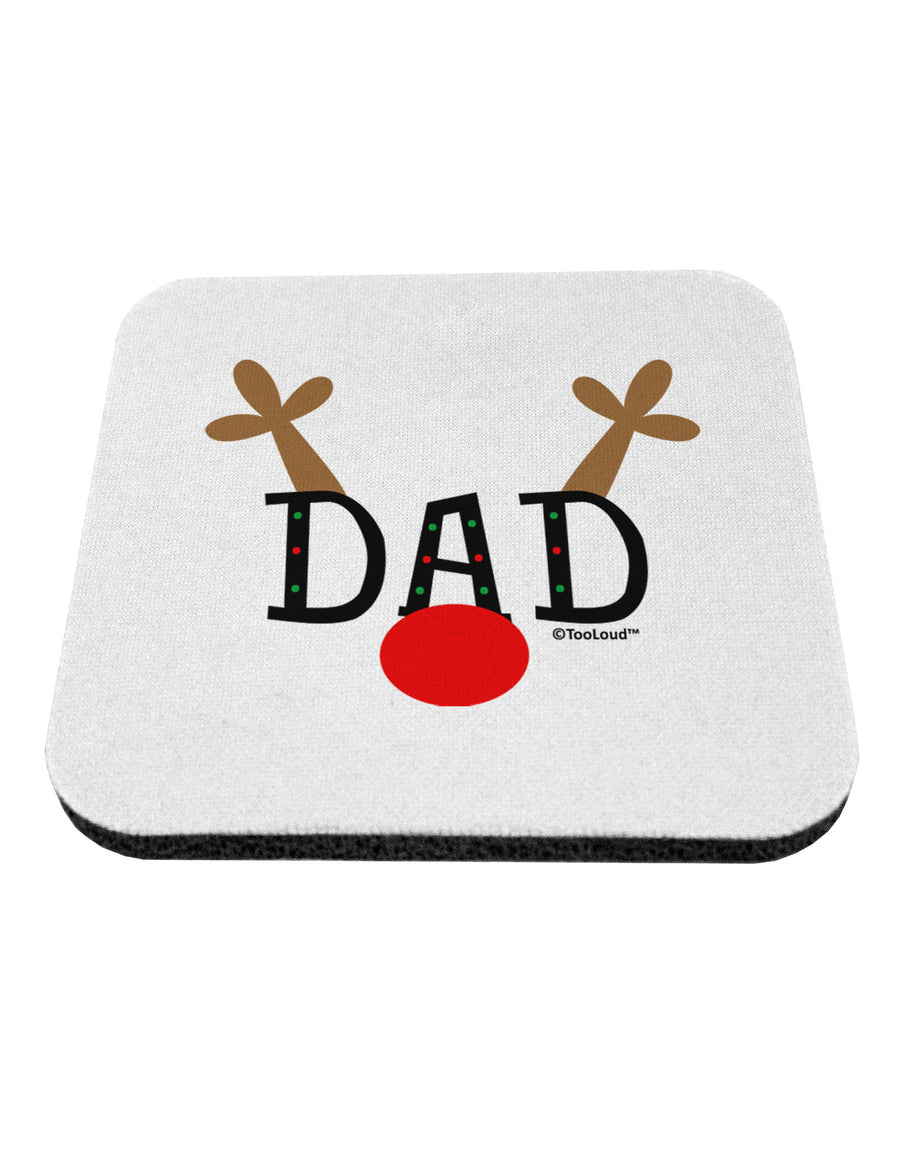 Matching Family Christmas Design - Reindeer - Dad Coaster by TooLoud-Coasters-TooLoud-White-Davson Sales