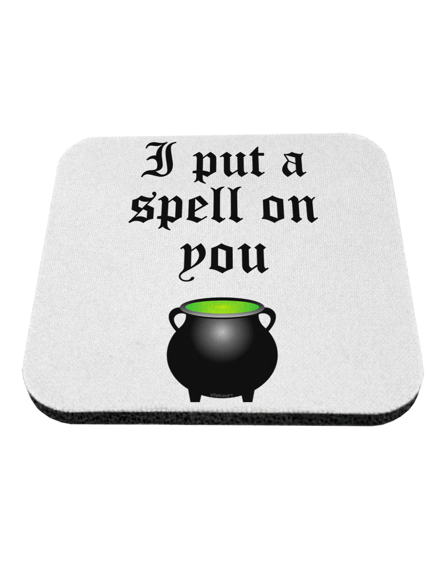 I Put A Spell On You Witches Cauldron Halloween Coaster-Coasters-TooLoud-White-Davson Sales