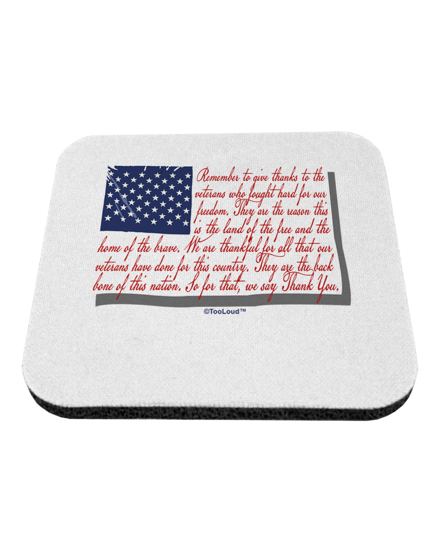 Veterans Scripted Flag Coaster-Coasters-TooLoud-White-Davson Sales