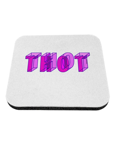 THOT Artistic Text Coaster-Coasters-TooLoud-White-Davson Sales