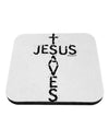 Jesus Saves - Cross Shape Design Coaster by TooLoud-Coasters-TooLoud-White-Davson Sales