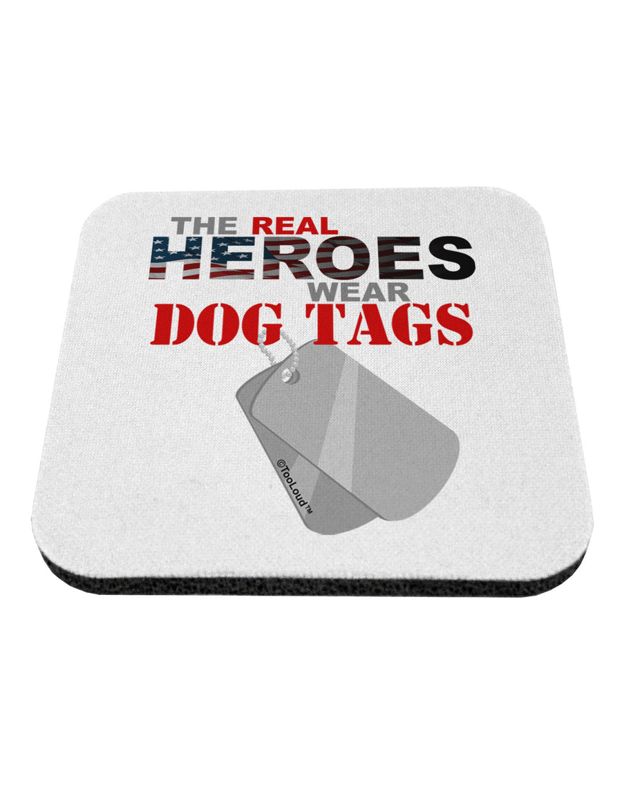 Heroes Dog Tags Coaster-Coasters-TooLoud-White-Davson Sales