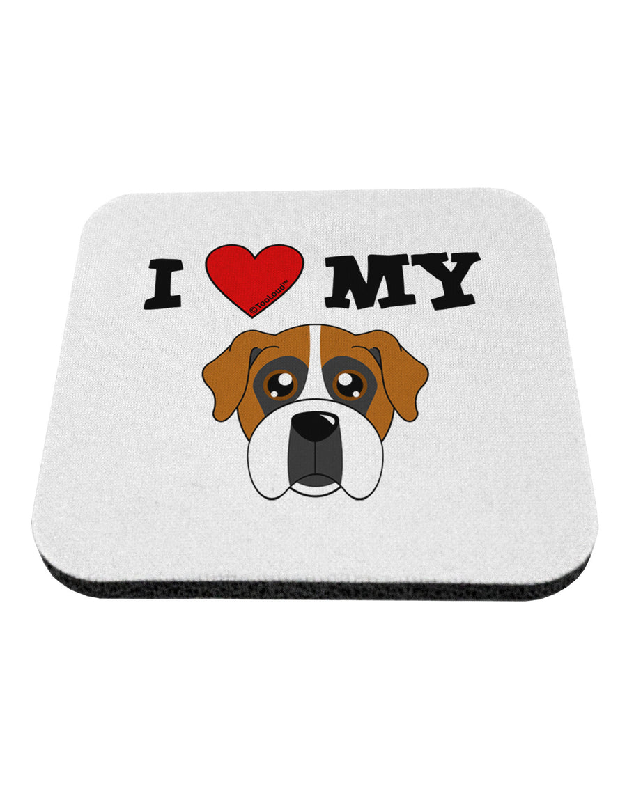 I Heart My - Cute Boxer Dog Coaster by TooLoud-Coasters-TooLoud-White-Davson Sales