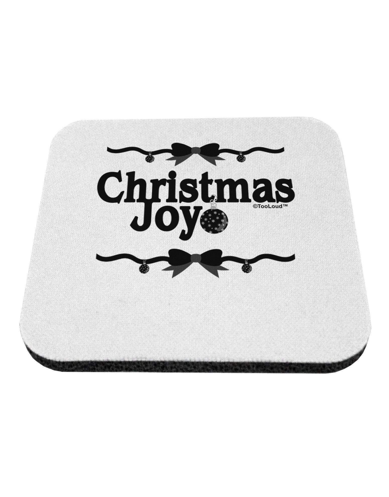 Christmas Joy BnW Coaster-Coasters-TooLoud-1-Davson Sales