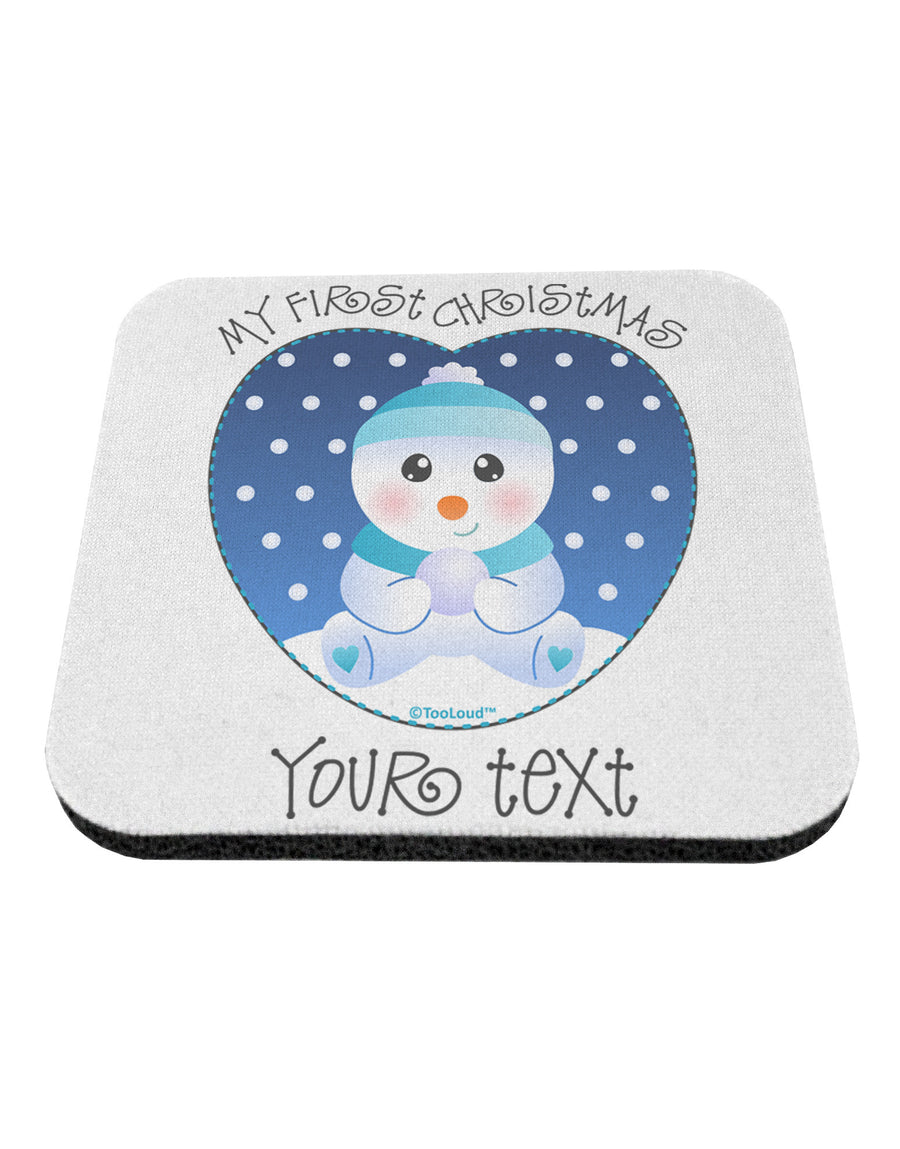 Personalized My First Christmas Snowbaby Blue Coaster-Coasters-TooLoud-White-Davson Sales