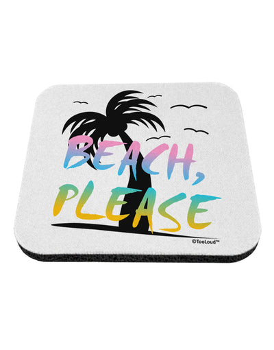 Beach Please - Summer Colors with Palm Trees Coaster-Coasters-TooLoud-White-Davson Sales