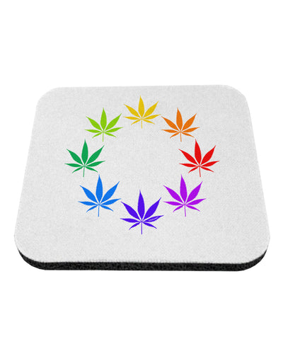 Rainbow Pot - Marijuana Leaf Coaster-Coasters-TooLoud-White-Davson Sales