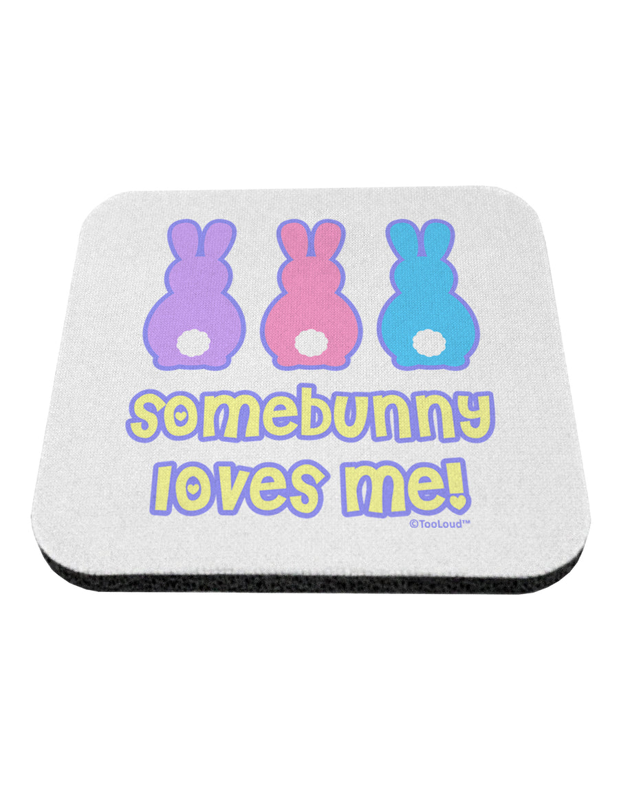 Three Easter Bunnies - Somebunny Loves Me Coaster by TooLoud-Coasters-TooLoud-White-Davson Sales