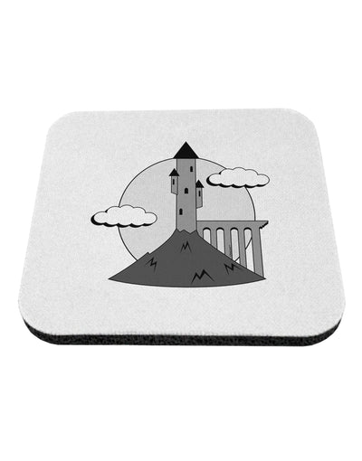 Moonlit Wizard Tower - Grayscale Coaster-Coasters-TooLoud-White-Davson Sales