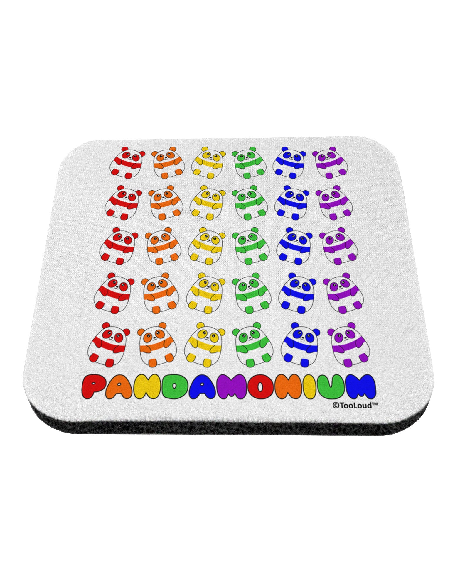 Pandamonium Rainbow Pandas Coaster by TooLoud-Coasters-TooLoud-White-Davson Sales