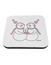 Cute Snowwoman Couple Coaster by TooLoud-Coasters-TooLoud-White-Davson Sales