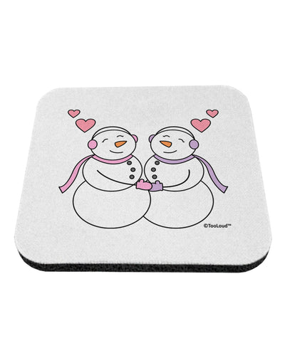 Cute Snowwoman Couple Coaster by TooLoud-Coasters-TooLoud-White-Davson Sales