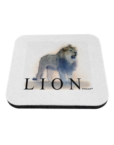 Lion Watercolor B Text Coaster-Coasters-TooLoud-White-Davson Sales