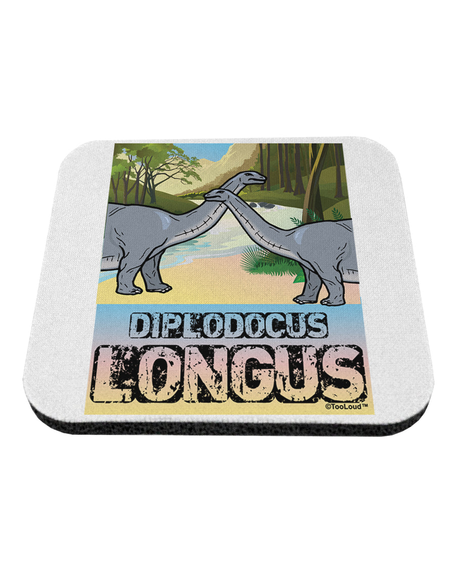 Diplodocus Longus - With Name Coaster by TooLoud-Coasters-TooLoud-White-Davson Sales