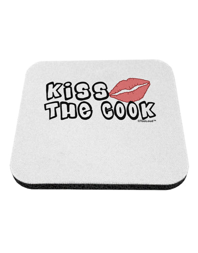 Kiss the Cook With Lips Coaster by TooLoud-Coasters-TooLoud-White-Davson Sales