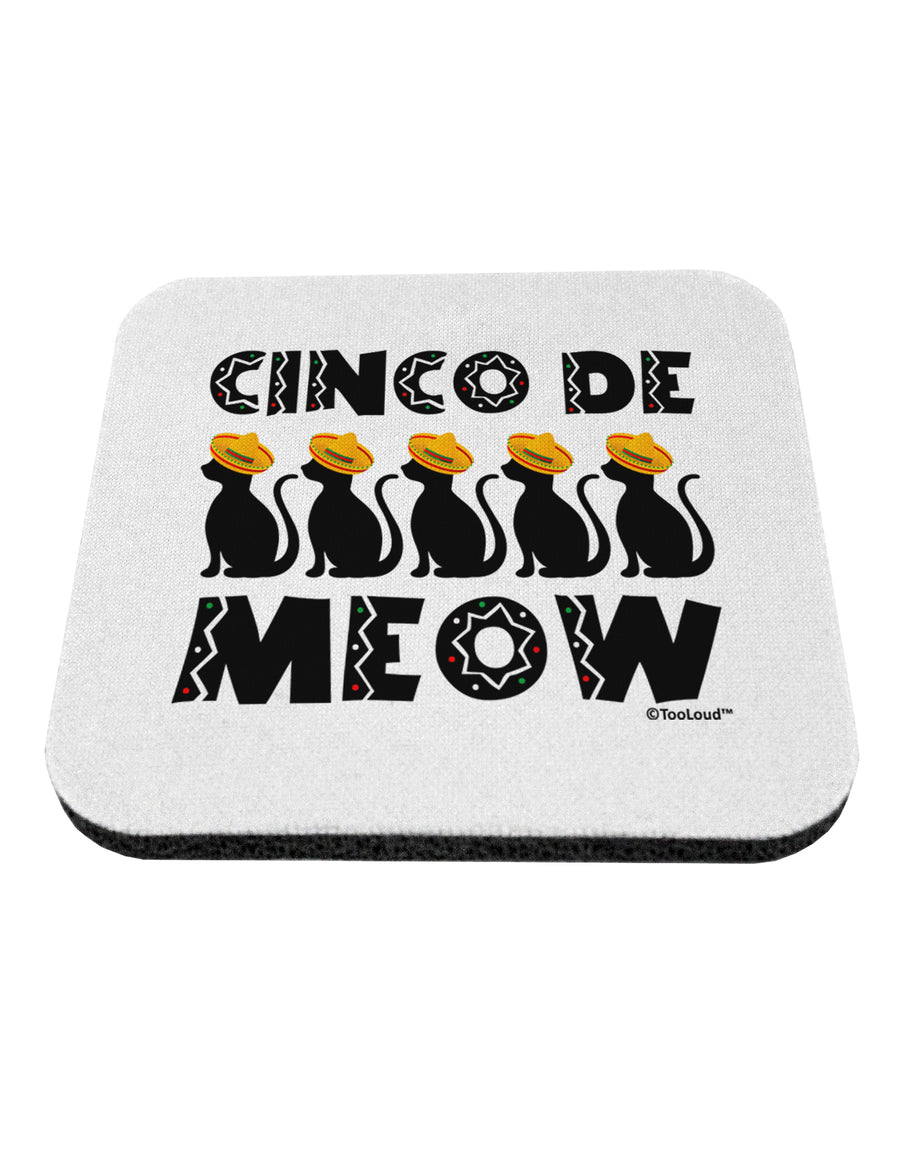 Five Cats - Cinco de Meow Coaster by TooLoud-Coasters-TooLoud-White-Davson Sales