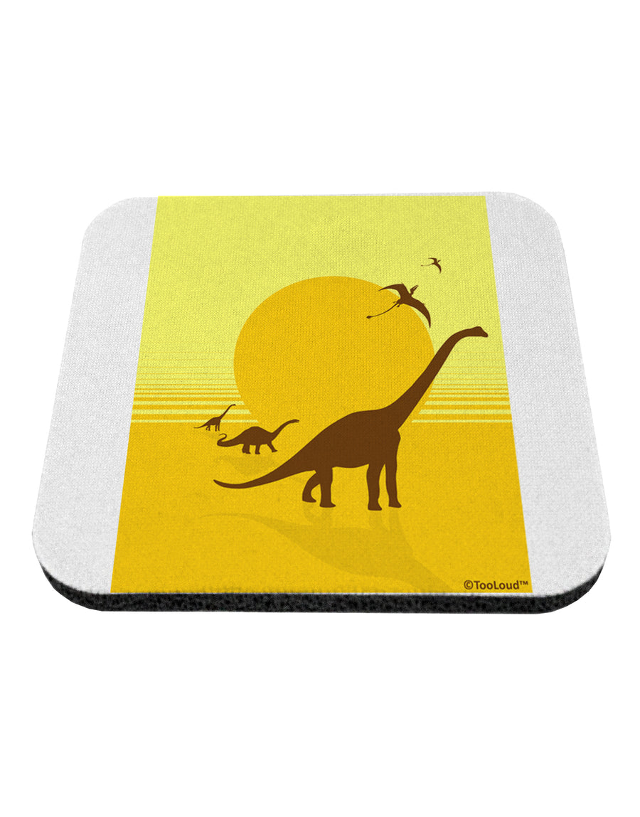 Brontosaurus and Pterodactyl Silhouettes with Sun Coaster by TooLoud-Coasters-TooLoud-White-Davson Sales