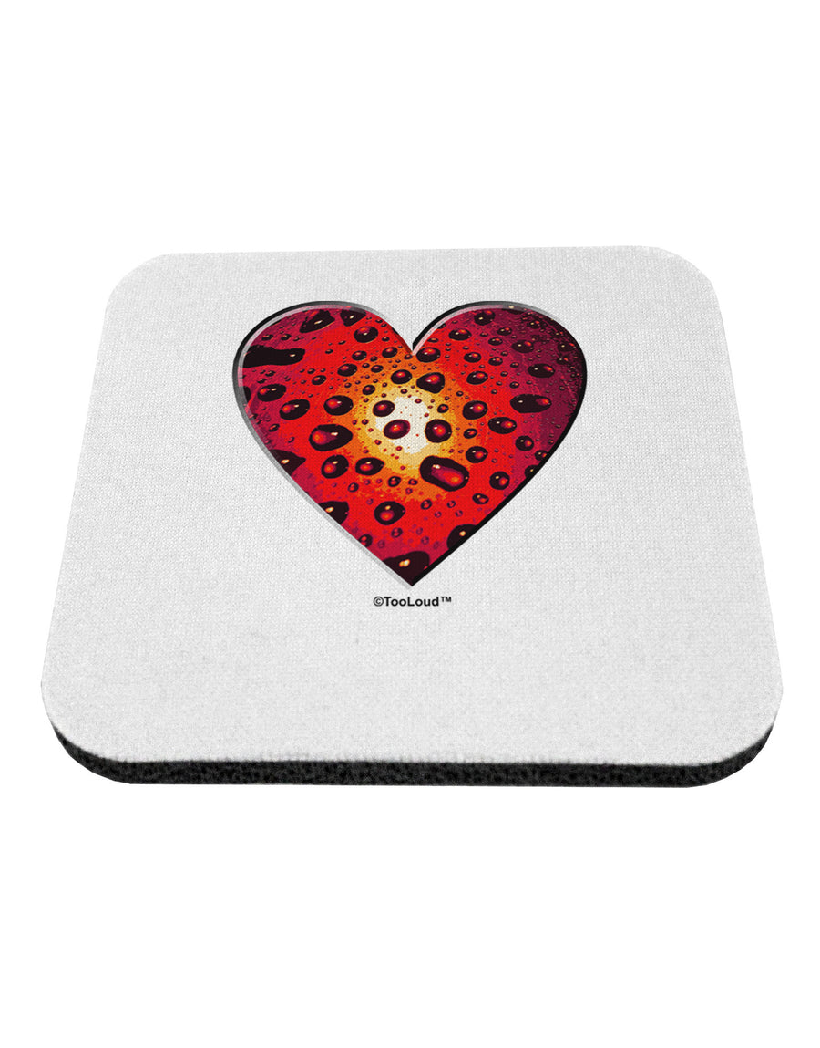Water Droplet Heart Red Coaster by TooLoud-Coasters-TooLoud-White-Davson Sales