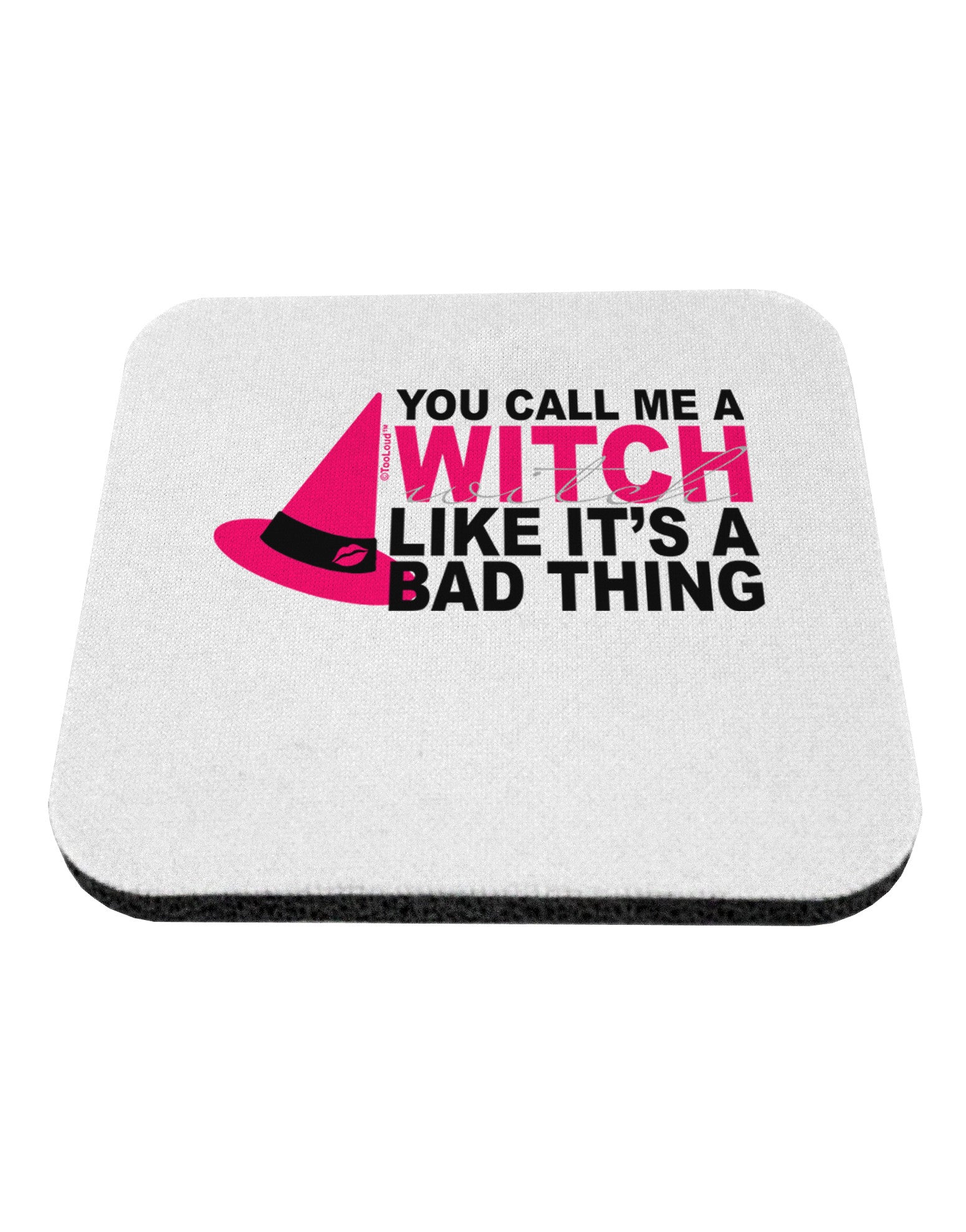 Witch - Bad Thing Hat Coaster-Coasters-TooLoud-White-Davson Sales