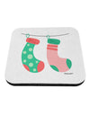 Cute Mr and Mr Christmas Couple Stockings Coaster by TooLoud-Coasters-TooLoud-White-Davson Sales