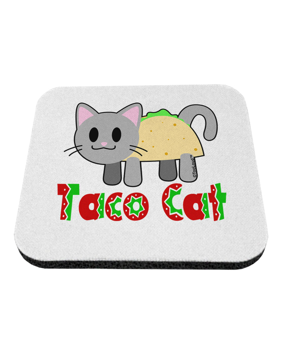 Cute Taco Cat Design Text Coaster by TooLoud-Coasters-TooLoud-White-Davson Sales