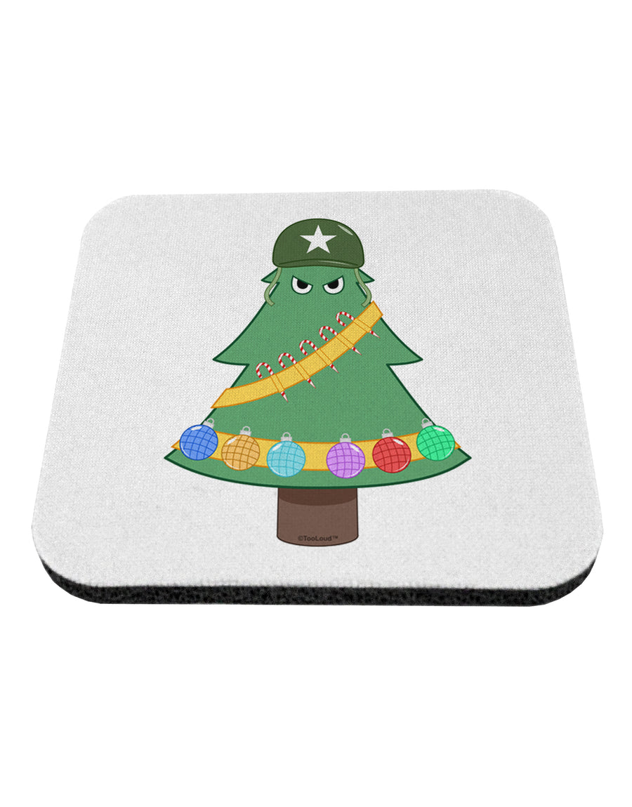 Christmas Tree Armed Design Coaster-Coasters-TooLoud-White-Davson Sales