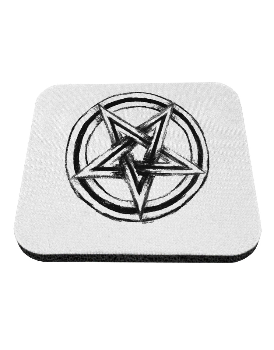 Inverted Pentagram Death Metal Star Coaster-Coasters-TooLoud-White-Davson Sales