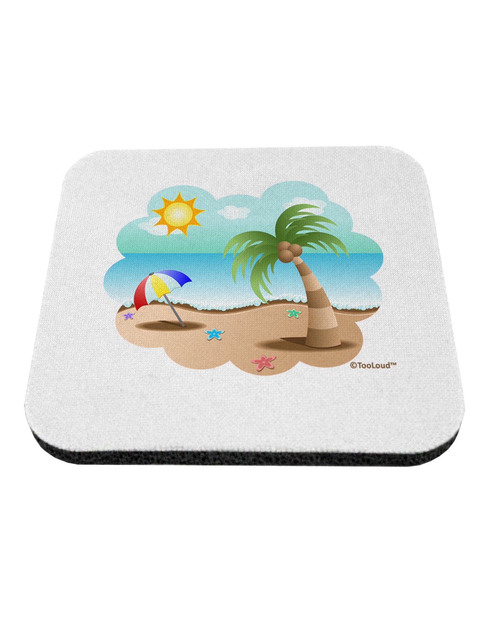 Fun Summer Beach Scene Coaster by TooLoud-Coasters-TooLoud-White-Davson Sales