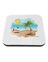 Fun Summer Beach Scene Coaster by TooLoud-Coasters-TooLoud-White-Davson Sales