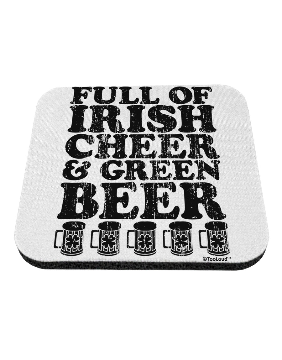 Full of Irish Cheer and Green Beer Coaster by TooLoud-Coasters-TooLoud-White-Davson Sales