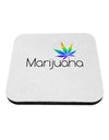 Marijuana Text and Leaf - Rainbow Coaster-Coasters-TooLoud-White-Davson Sales