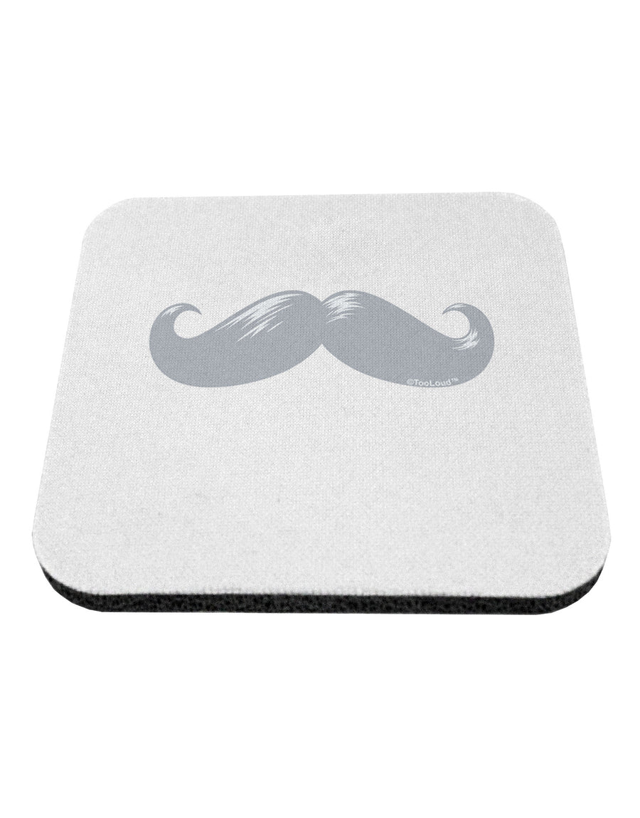 Big Silver White Mustache Coaster-Coasters-TooLoud-White-Davson Sales