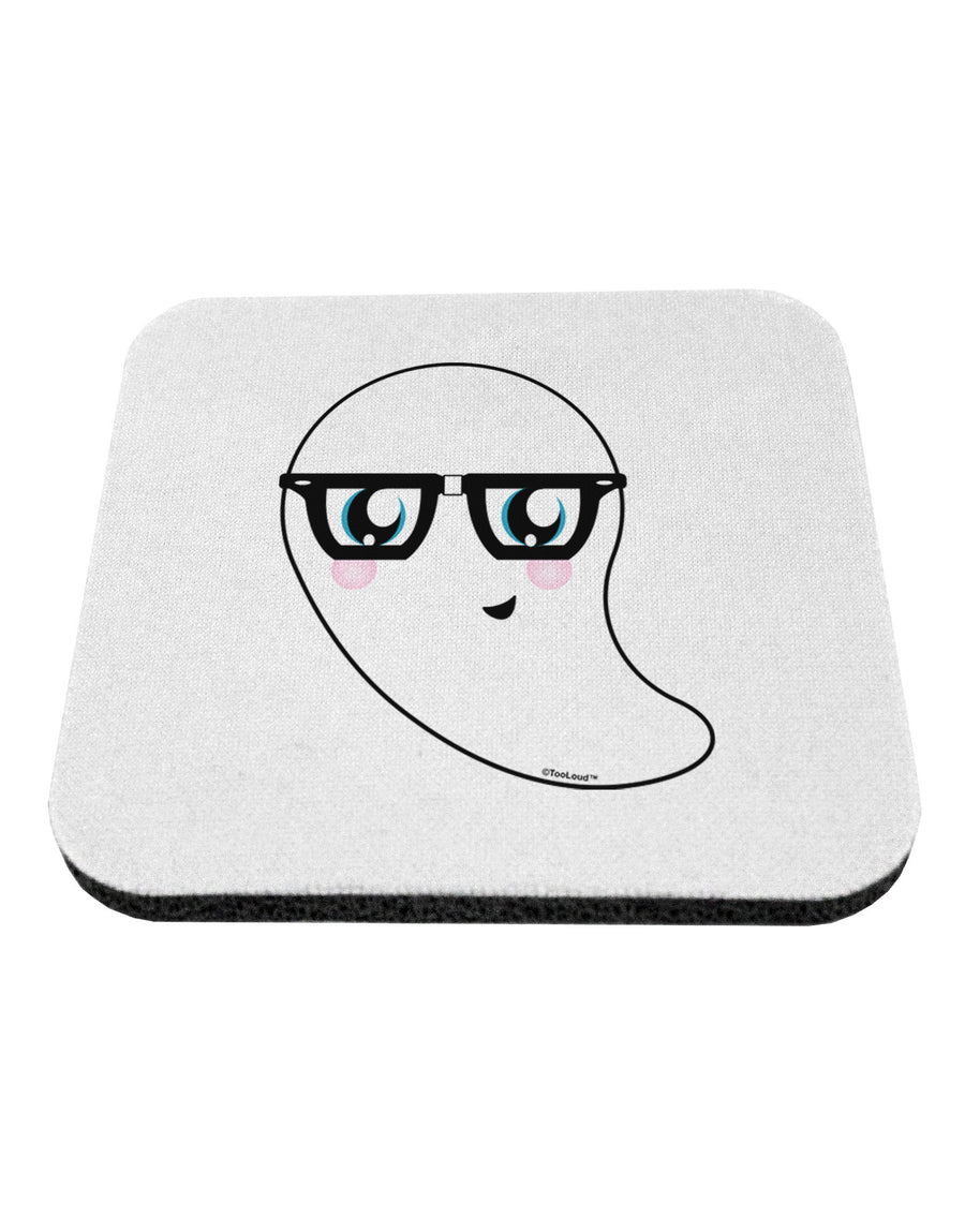 Cute Nerd Ghost Halloween Coaster-Coasters-TooLoud-White-Davson Sales