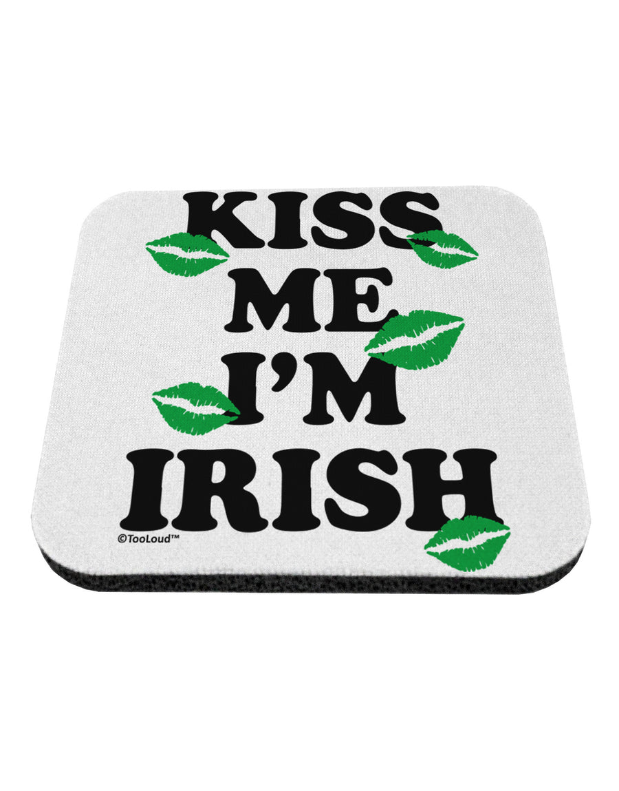 Kiss Me I'm Irish - Green Kisses Coaster by TooLoud-Coasters-TooLoud-White-Davson Sales