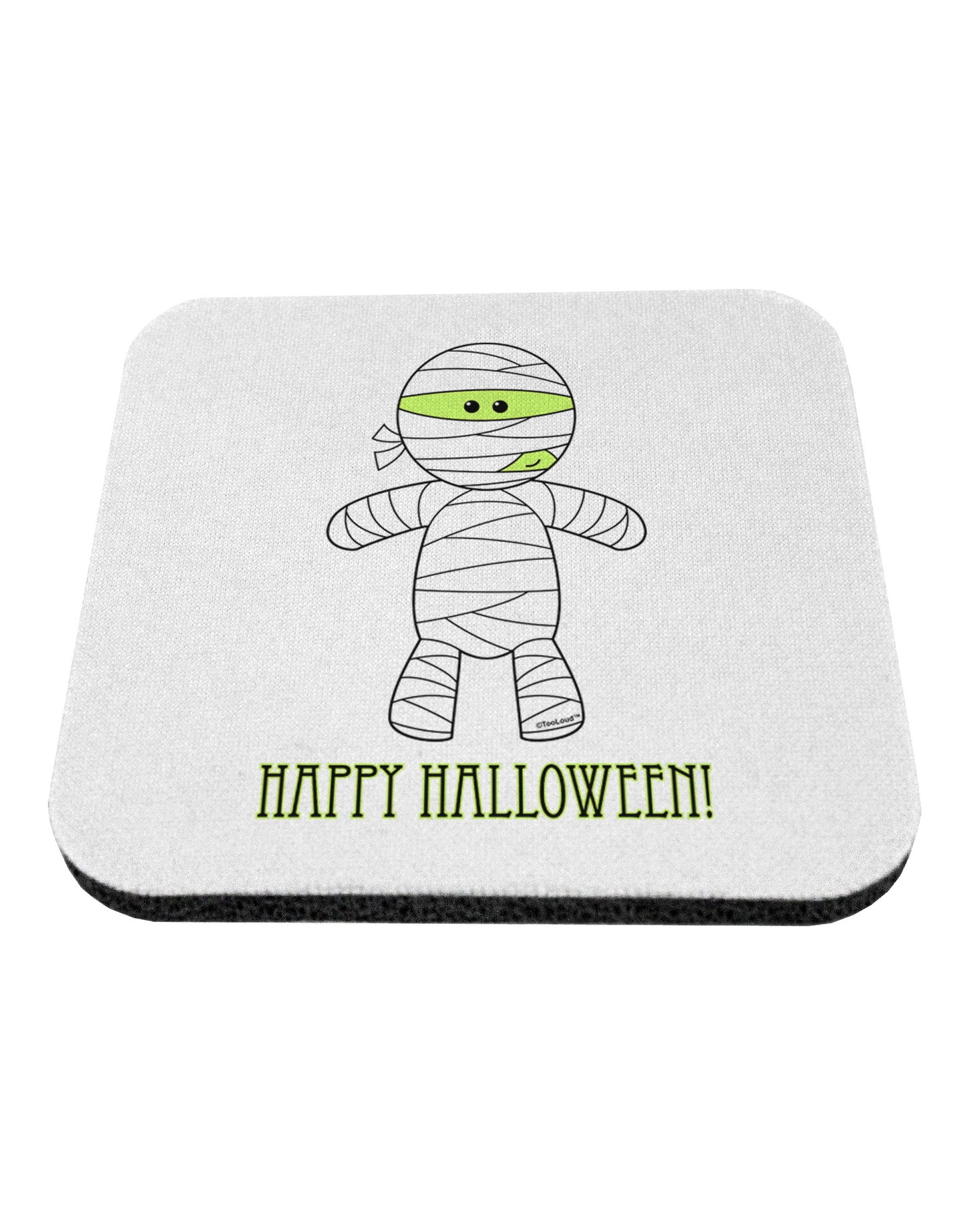 Cute Mummy Happy Halloween Coaster-Coasters-TooLoud-White-Davson Sales