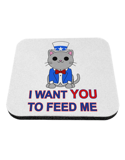 Patriotic Cat I Want You Coaster by TooLoud-Coasters-TooLoud-White-Davson Sales