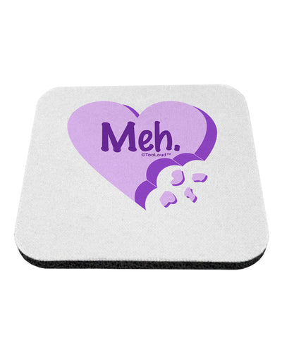 Meh Candy Heart Purple - Valentines Day Coaster by TooLoud-Coasters-TooLoud-White-Davson Sales