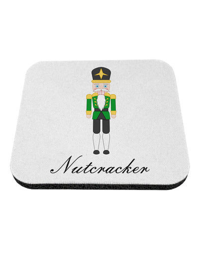 Nutcracker - Green Gold Black Text Coaster-Coasters-TooLoud-White-Davson Sales