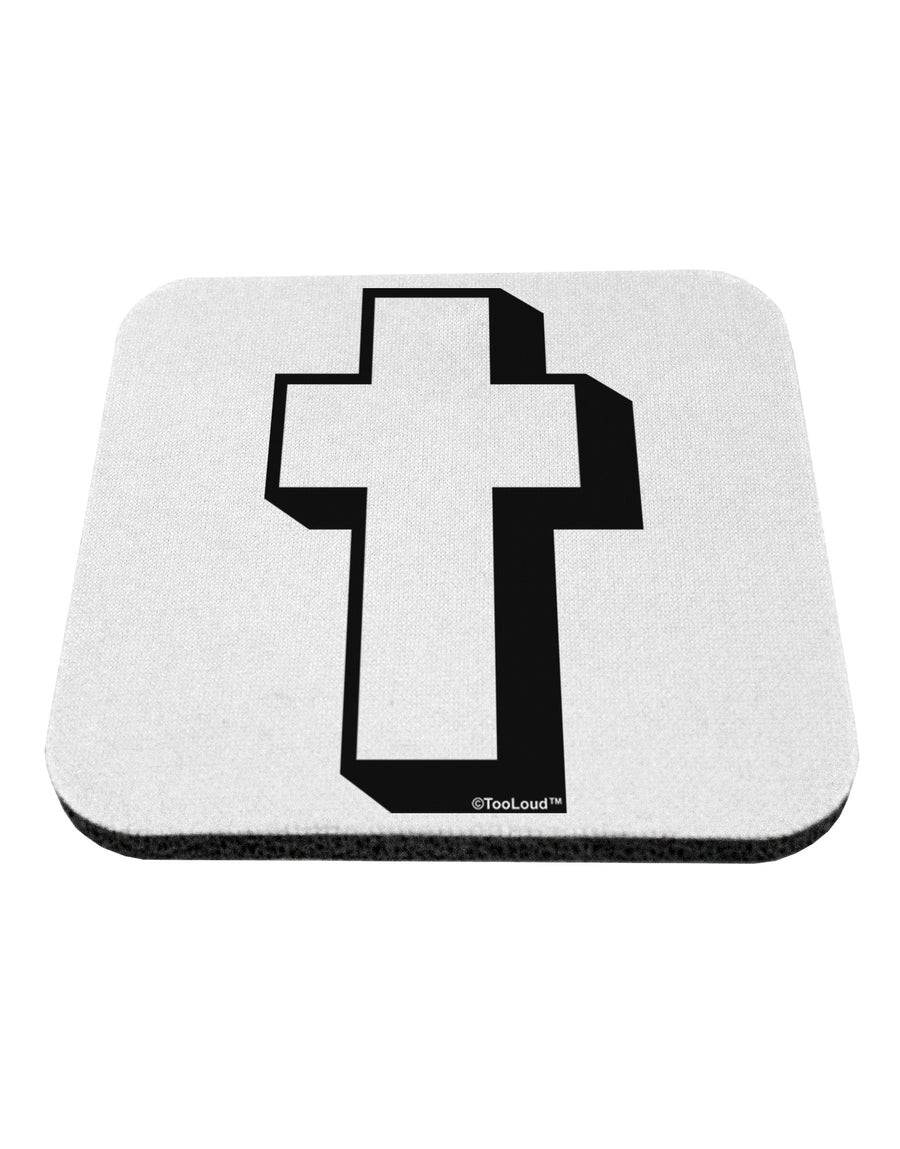 Simple Cross Design Black Coaster by TooLoud-Coasters-TooLoud-White-Davson Sales