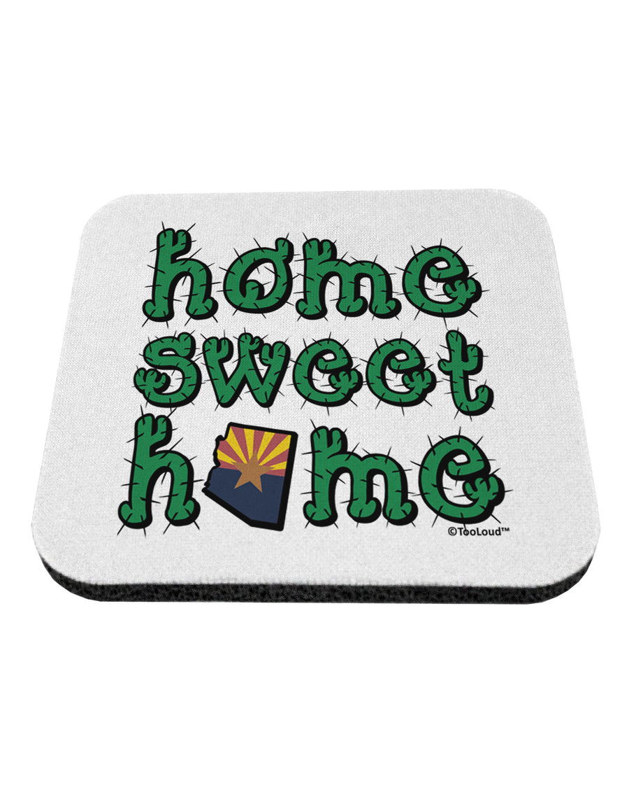 Home Sweet Home - Arizona - Cactus and State Flag Coaster by TooLoud-Coasters-TooLoud-White-Davson Sales