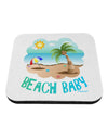 Fun Summer Beach Scene - Beach Baby Coaster by TooLoud-Coasters-TooLoud-White-Davson Sales