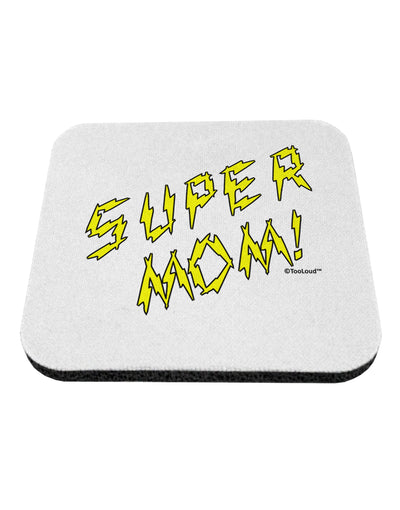 Super Mom - Lightening Bolt Design Coaster by TooLoud-Coasters-TooLoud-White-Davson Sales