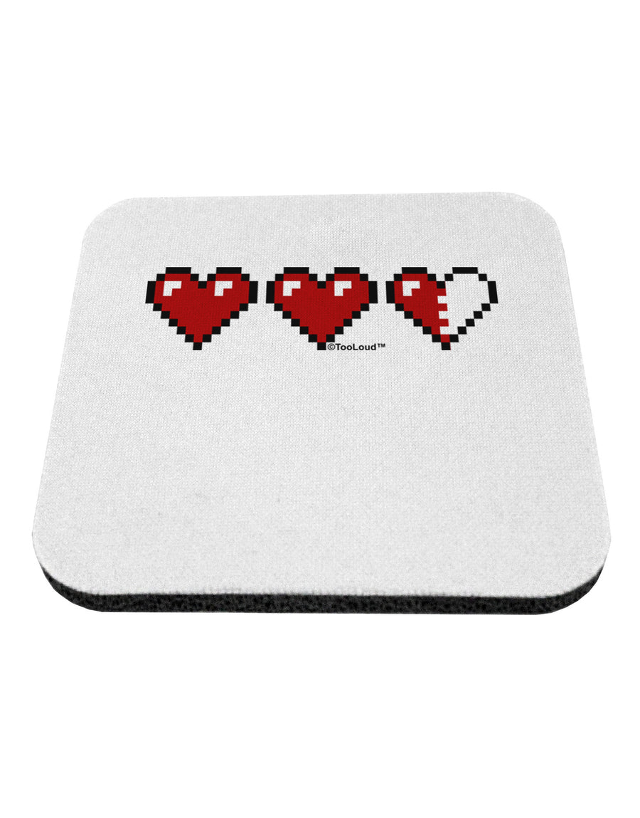 Couples Pixel Heart Life Bar - Left Coaster by TooLoud-Coasters-TooLoud-White-Davson Sales