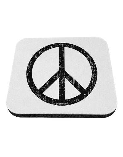 Peace Sign Symbol - Distressed Coaster-Coasters-TooLoud-White-Davson Sales