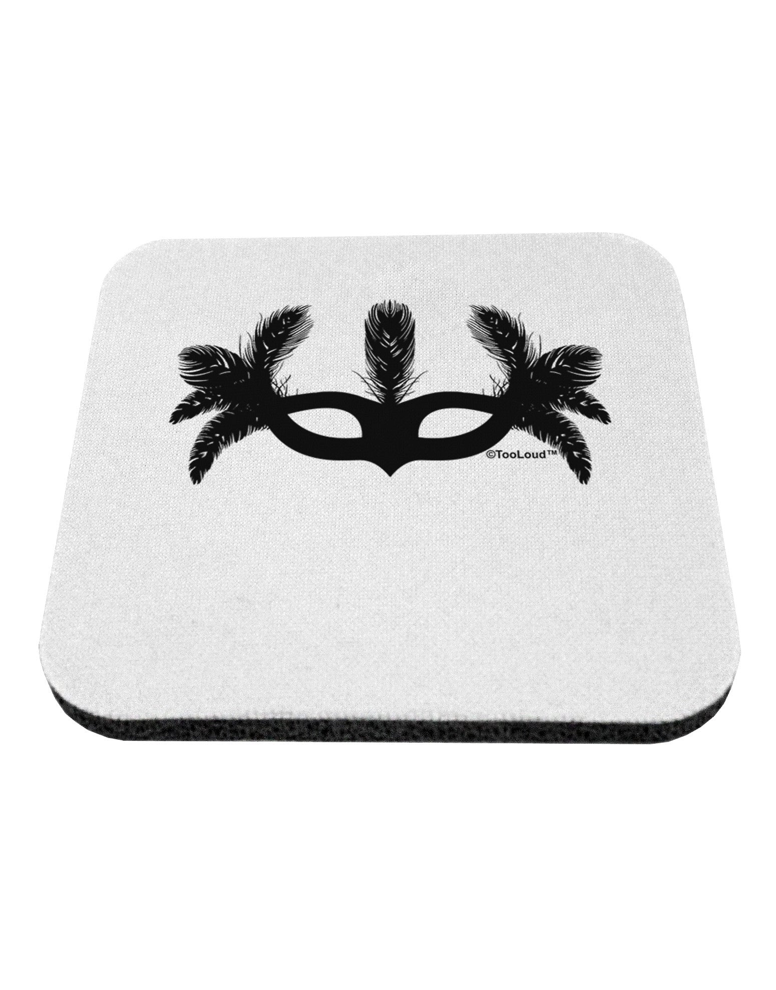 Masquerade Mask Silhouette Coaster by TooLoud-Coasters-TooLoud-White-Davson Sales