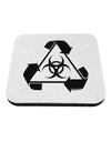 Recycle Biohazard Sign Black and White Coaster by TooLoud-Coasters-TooLoud-White-Davson Sales