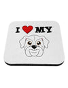 I Heart My - Cute Bulldog - White Coaster by TooLoud-Coasters-TooLoud-White-Davson Sales