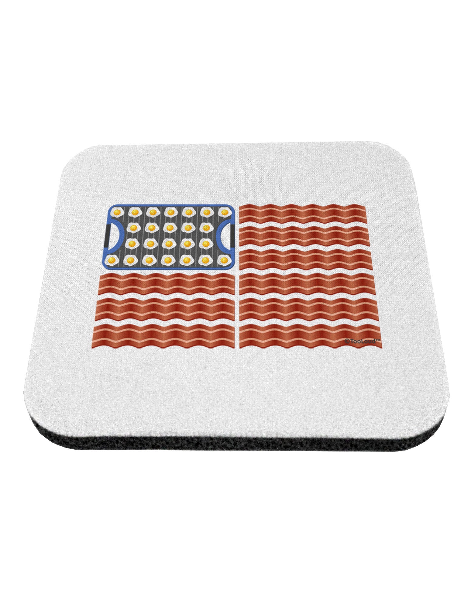 American Breakfast Flag - Bacon and Eggs Coaster-Coasters-TooLoud-White-Davson Sales