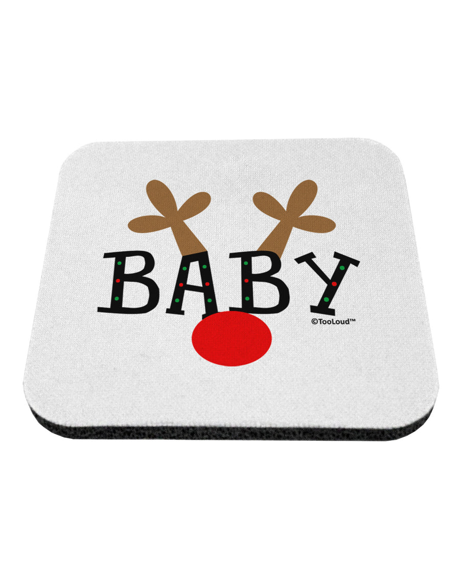 Matching Family Christmas Design - Reindeer - Baby Coaster by TooLoud-Coasters-TooLoud-White-Davson Sales